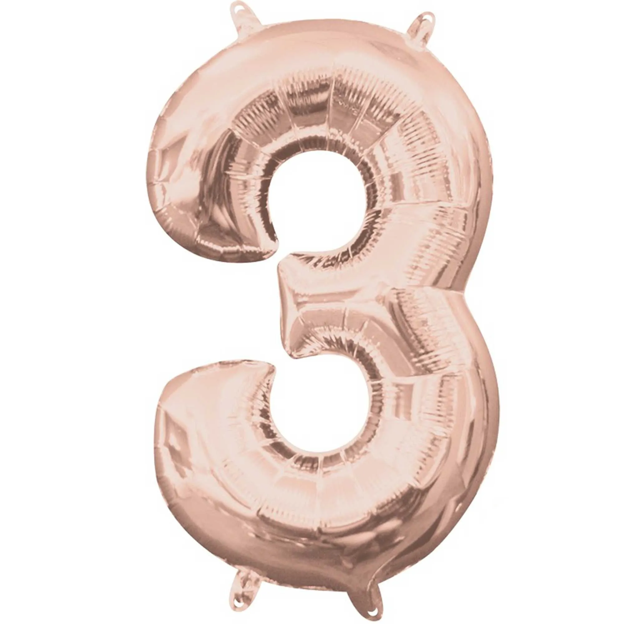 Rose Gold 40cm Number 3 Foil Balloon