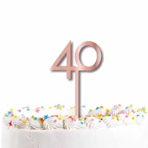 Rose Gold 40th Cake Topper