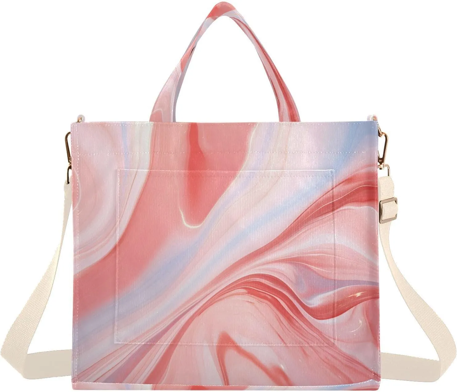 Rose Gold Marble Texture Women's Tote Handbags Top Handle Satchel Shoulder Bag Crossbody Bag