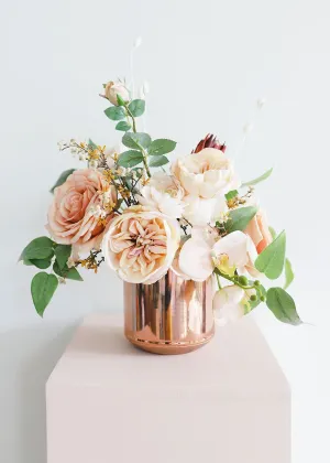 Rose Gold Metallic Painted Ceramic Pot - 5.25" Tall