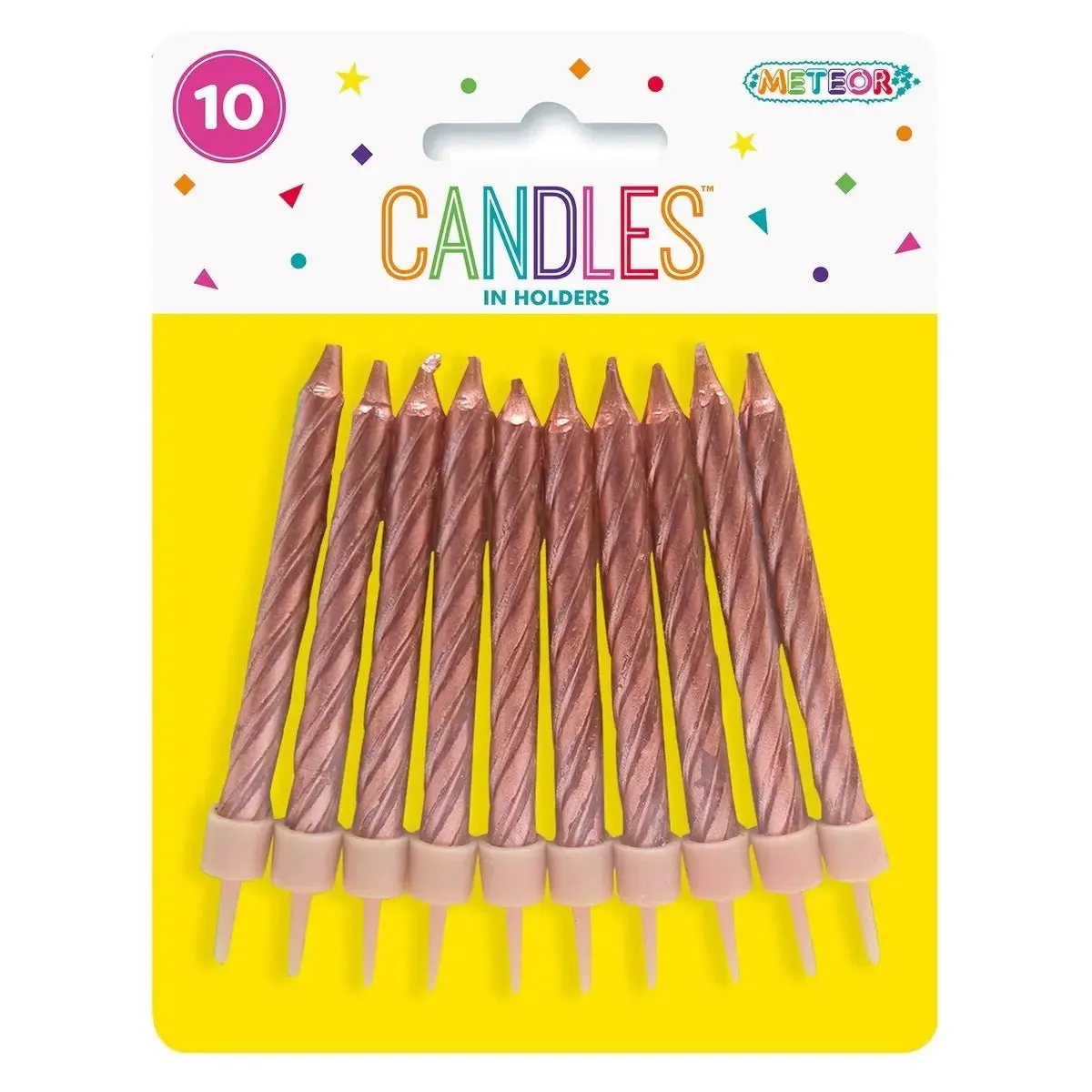 Rose Gold Metallic Spiral Birthday Candles 10pk