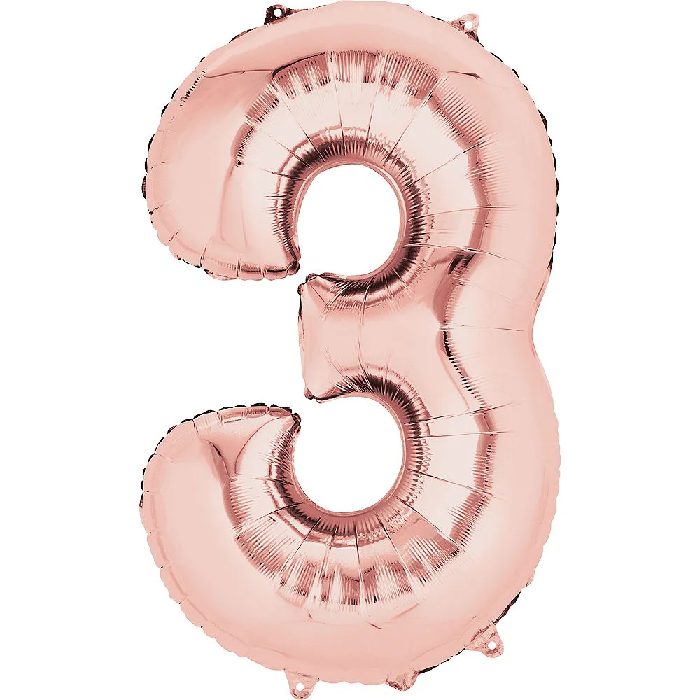 Rose Gold Number Balloon 40in