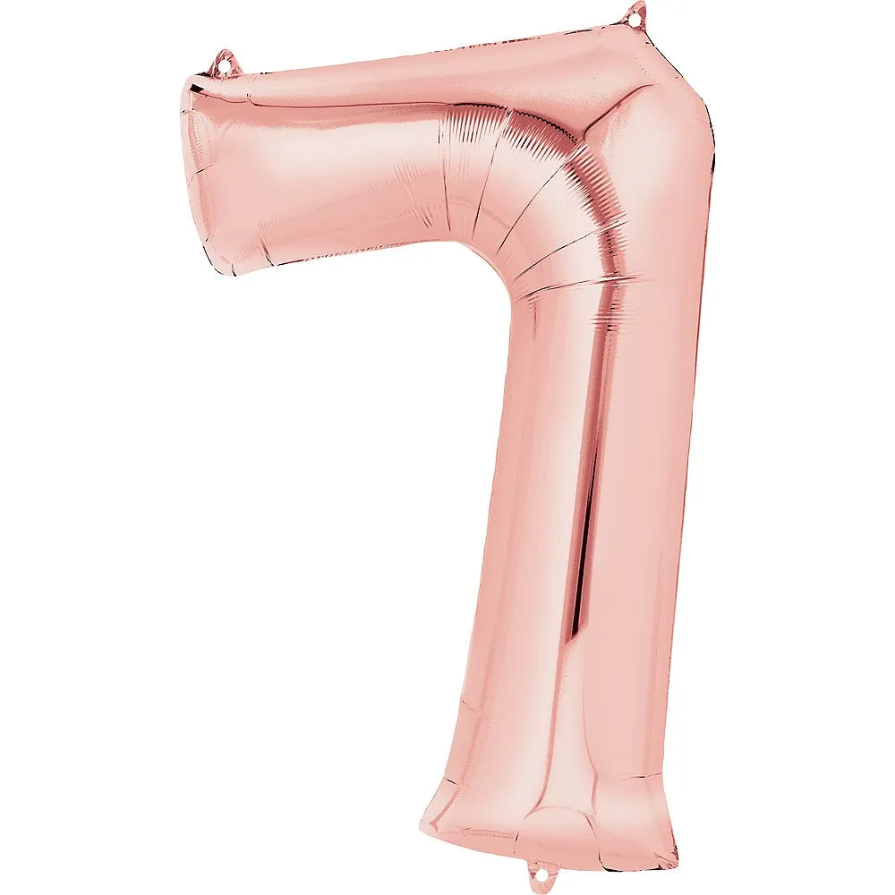 Rose Gold Number Balloon 40in
