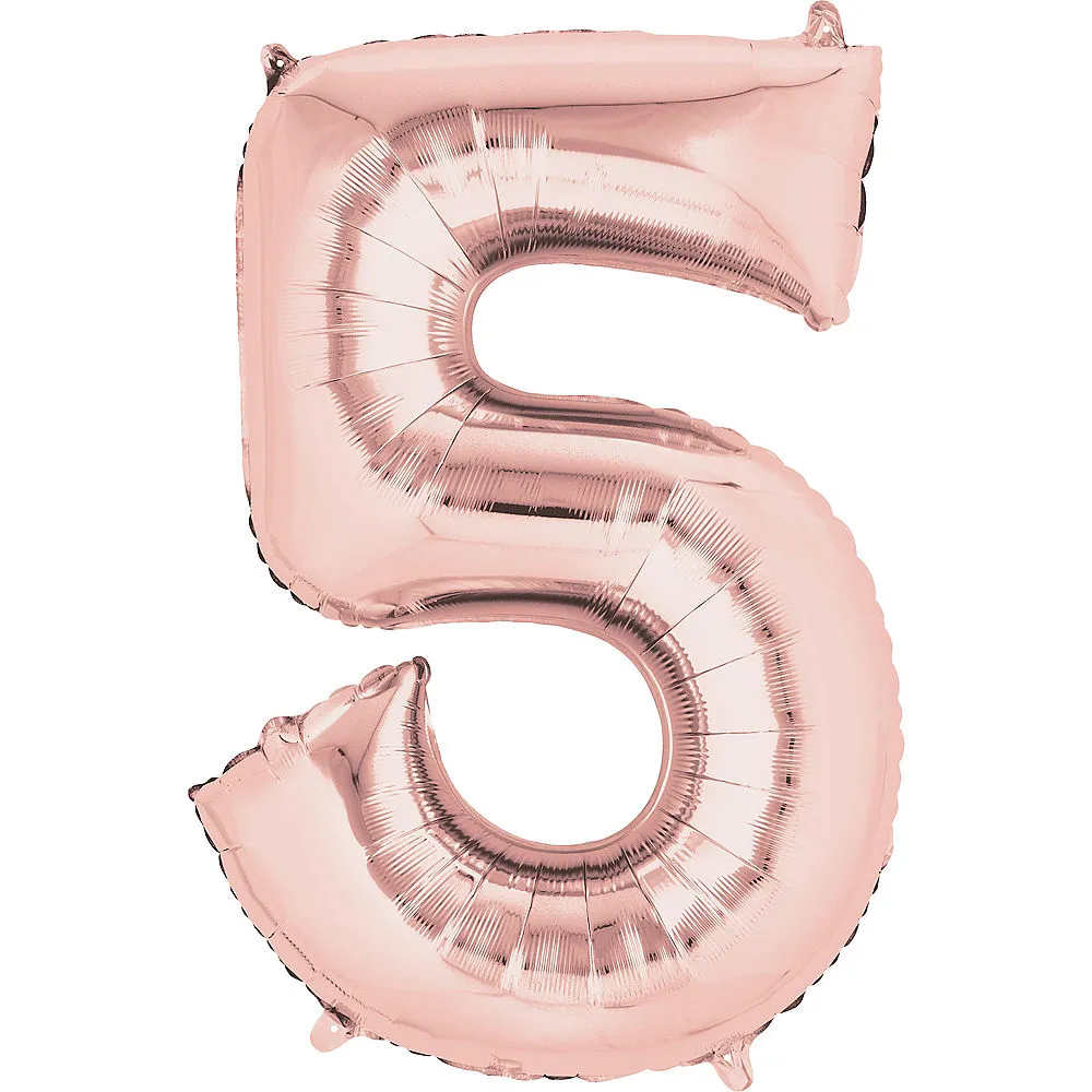 Rose Gold Number Balloon 40in