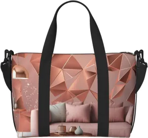 Rose Gold Wallpaper Print Weekender Bag Sport Gym Bag Women Men Hospital Bag Personal Travel Bag Carryon Bag