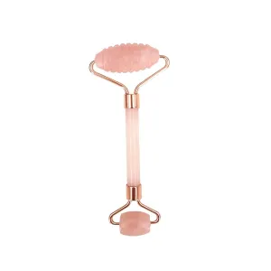 Rose Quartz Jade Roller Set Real Jade Gouache Scraper Jade Massager Gua Sha Board Massager Face Roller(Style b)
