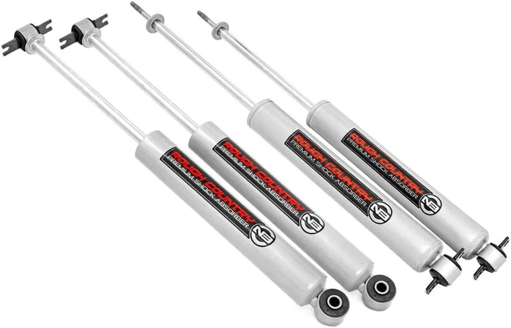 Rough Country N3 Front and Rear Shock Set for Jeep XJ (1984-2001) with 4.5" Lift - Shock Absorber Assembly, Set of 4