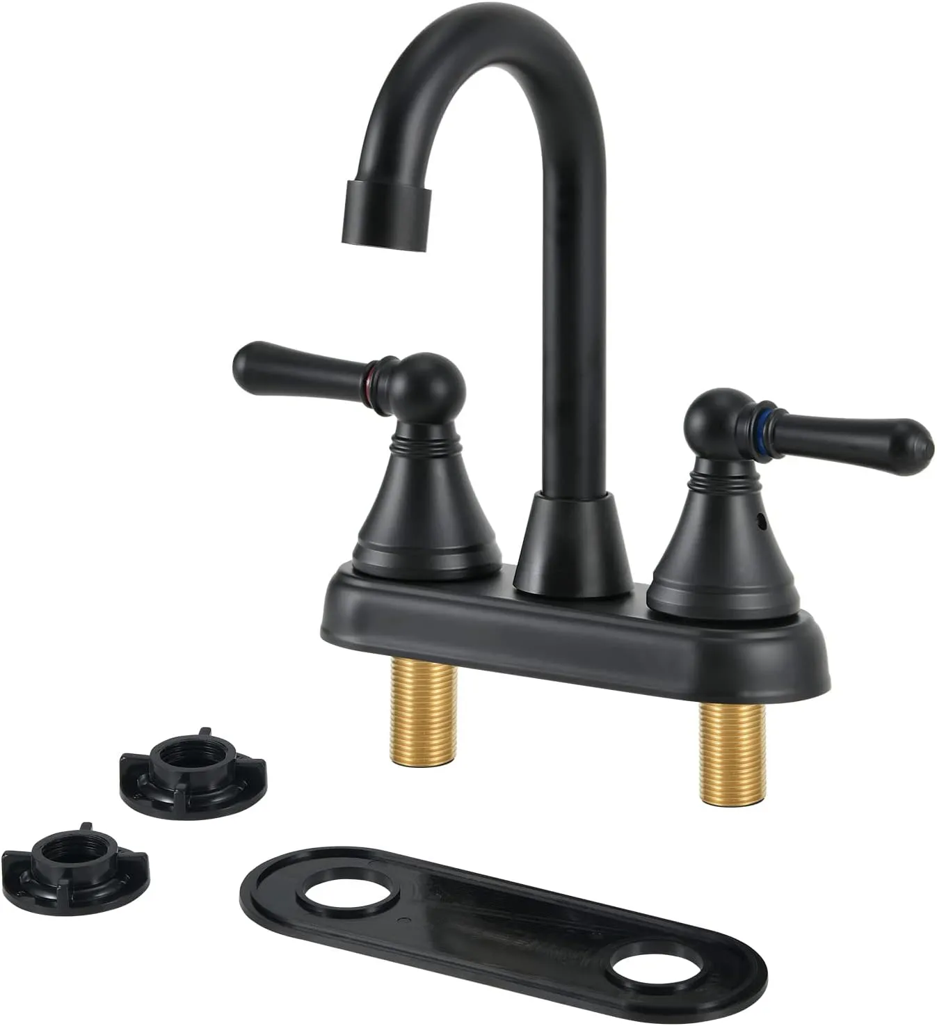 RV Bathroom Sink Faucet - Non-Metallic Bathroom Sink Faucets for RVs, Campers, Travel Trailers, Vans, Fifth Wheels, Motor Homes, Boats (Matte Black, Bell Shape)