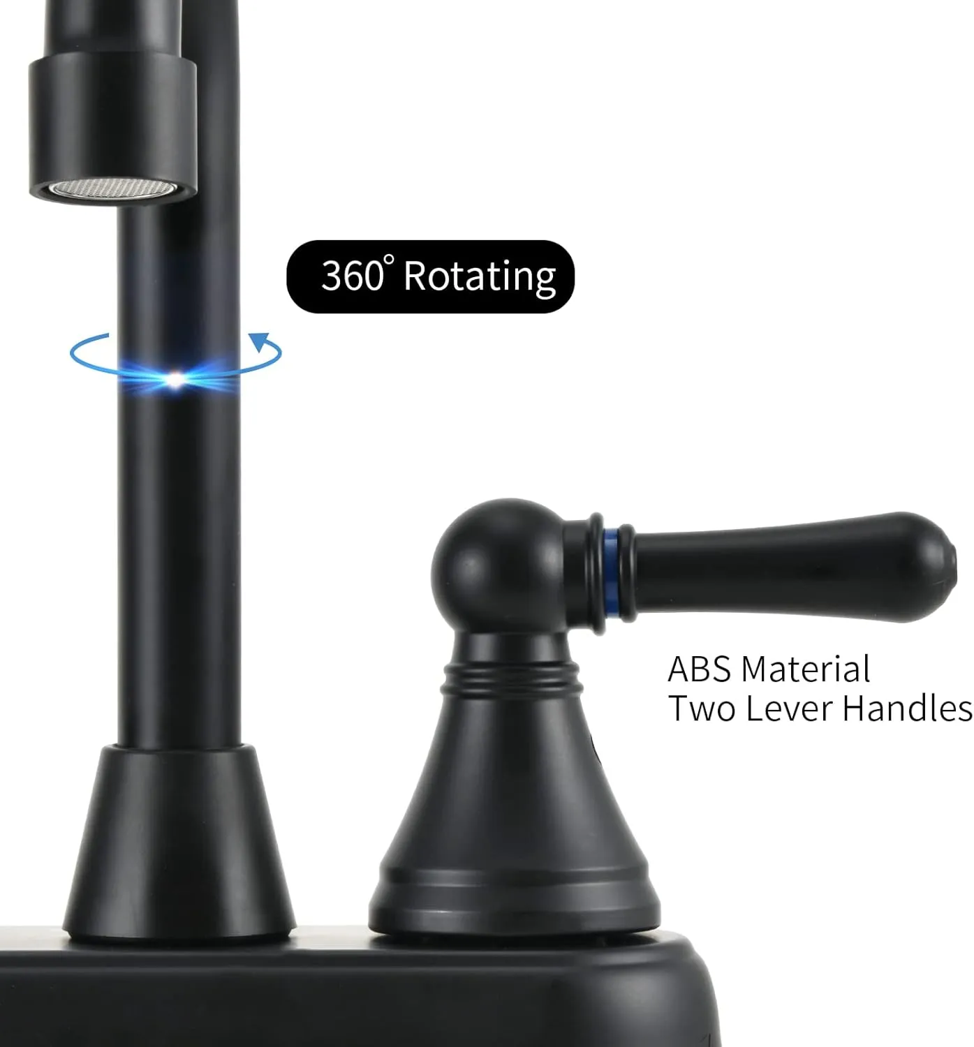 RV Bathroom Sink Faucet - Non-Metallic Bathroom Sink Faucets for RVs, Campers, Travel Trailers, Vans, Fifth Wheels, Motor Homes, Boats (Matte Black, Bell Shape)