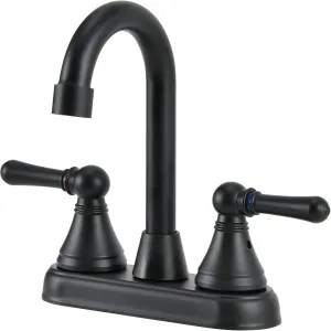 RV Bathroom Sink Faucet - Non-Metallic Bathroom Sink Faucets for RVs, Campers, Travel Trailers, Vans, Fifth Wheels, Motor Homes, Boats (Matte Black, Bell Shape)