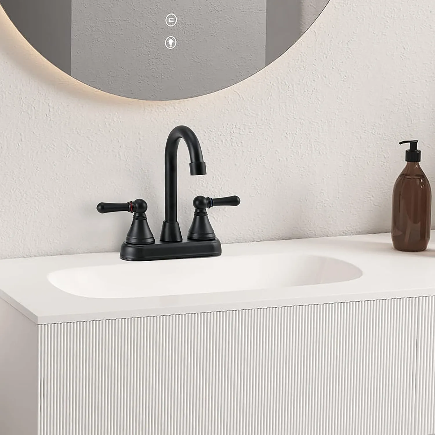 RV Bathroom Sink Faucet - Non-Metallic Bathroom Sink Faucets for RVs, Campers, Travel Trailers, Vans, Fifth Wheels, Motor Homes, Boats (Matte Black, Bell Shape)