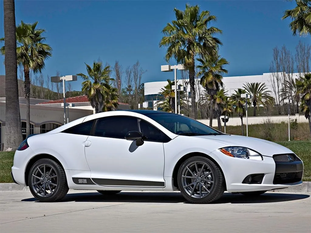 Rvinyl Pillar Post Pre Cut Window Trim Kits in Gloss Black Compatible with Mitsubishi Eclipse 2006-2012 Coupe - Adhesive Backs