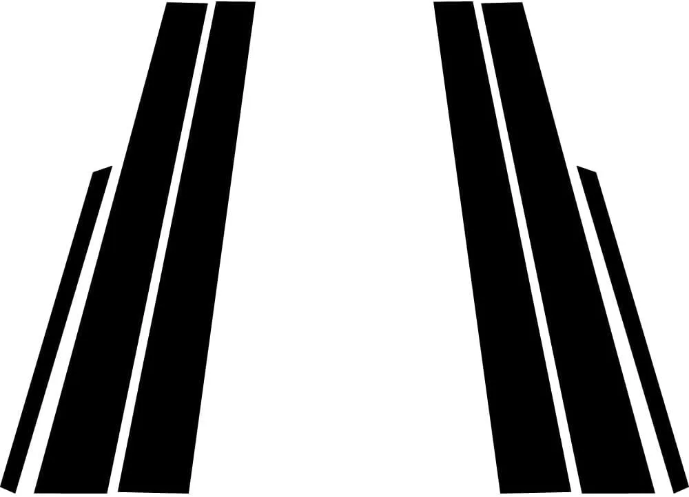 Rvinyl Pillar Post Window Trim Compatible with Mitsubishi Lancer 2002-2007 (Sedan) - Carbon Fiber 4D (Black)