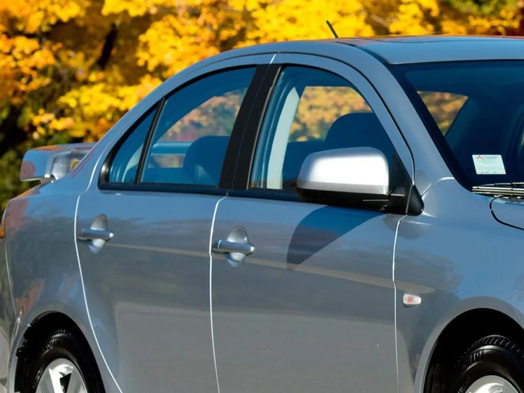 Rvinyl Pillar Post Window Trim Compatible with Mitsubishi Lancer 2002-2007 (Sedan) - Carbon Fiber 4D (Black)