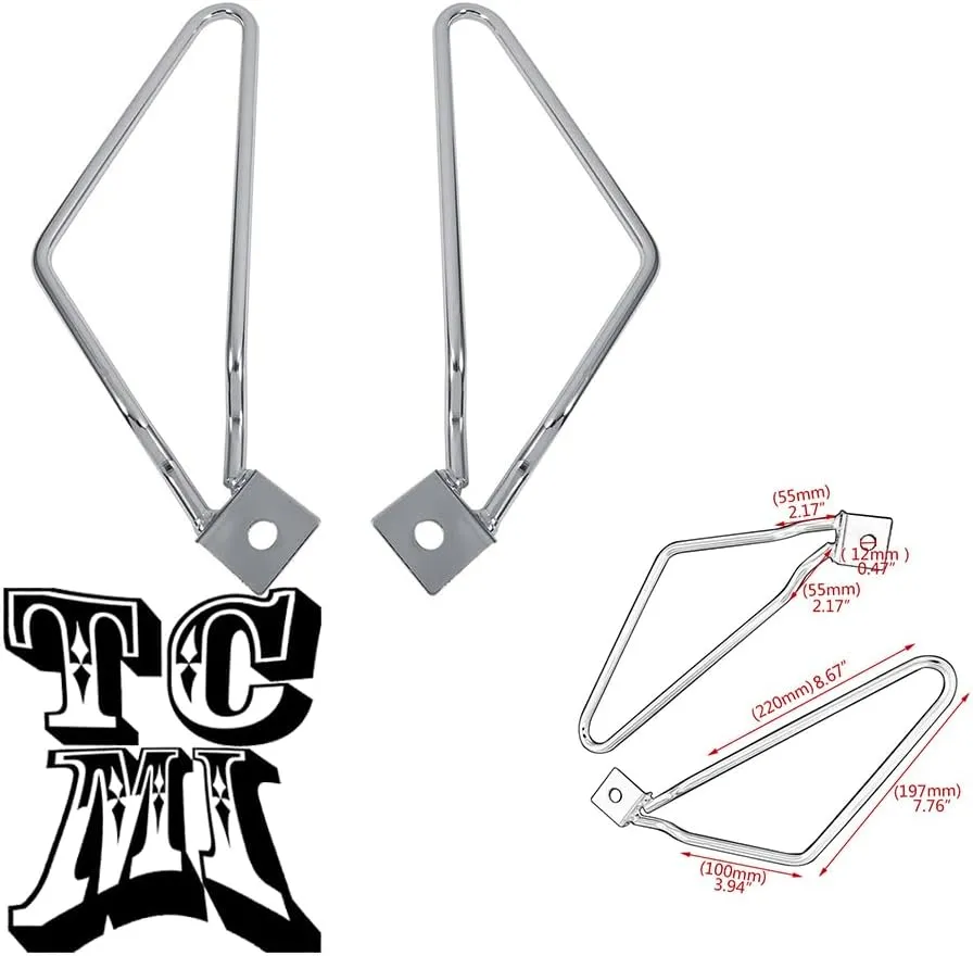 Saddlebag Bracket Support, Motorcycle Saddlebags Mount Brackets Support Fits for Harley 883 Iron XL883N Dyna Fat Bob FXDF (silver)