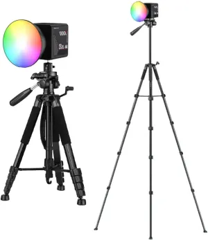 Sakerplus Handheld Portable Video Light|Upgraded RGB|Adjustable Color Temperature|10000mAh Battery|Camera Lighting Spotlight|Vlog,Shooting,Studio,Live,Beauty (Black|Light Handle  Tripod|Standard RGB)