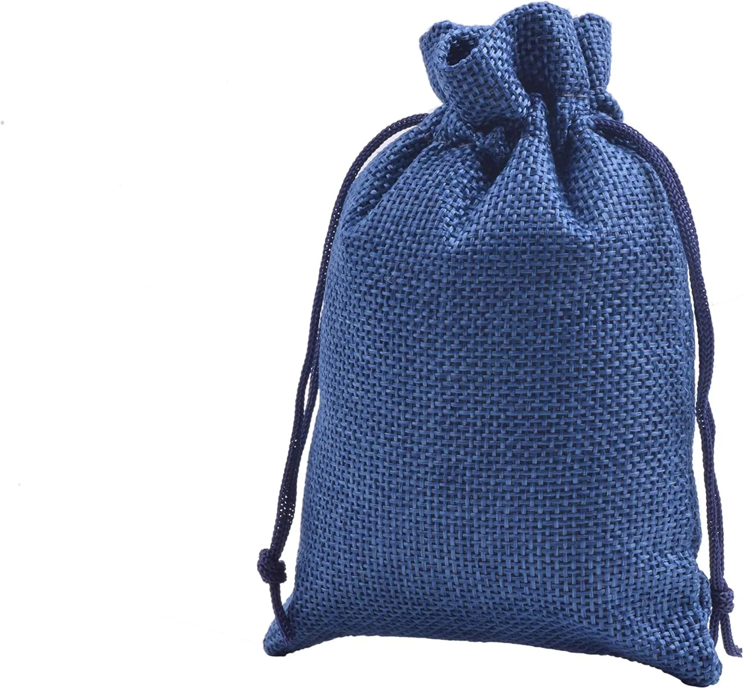 Sansam 50pcs 10.0x14.0cm/4.0''x5.6'' Navy Lining Burlap Small Gift Bags Hemp/Hessian Bags, Jewelry Pouches, Wedding Favors, Jewelry Packing, Sacks