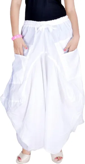 SARJANA HANDICRAFTS Women Cotton Solid Pockets Skirt Hippie Afghani Ethnic