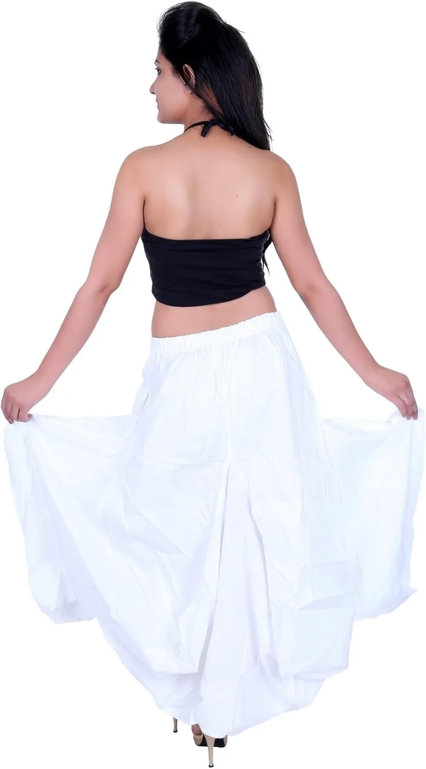 SARJANA HANDICRAFTS Women Cotton Solid Pockets Skirt Hippie Afghani Ethnic