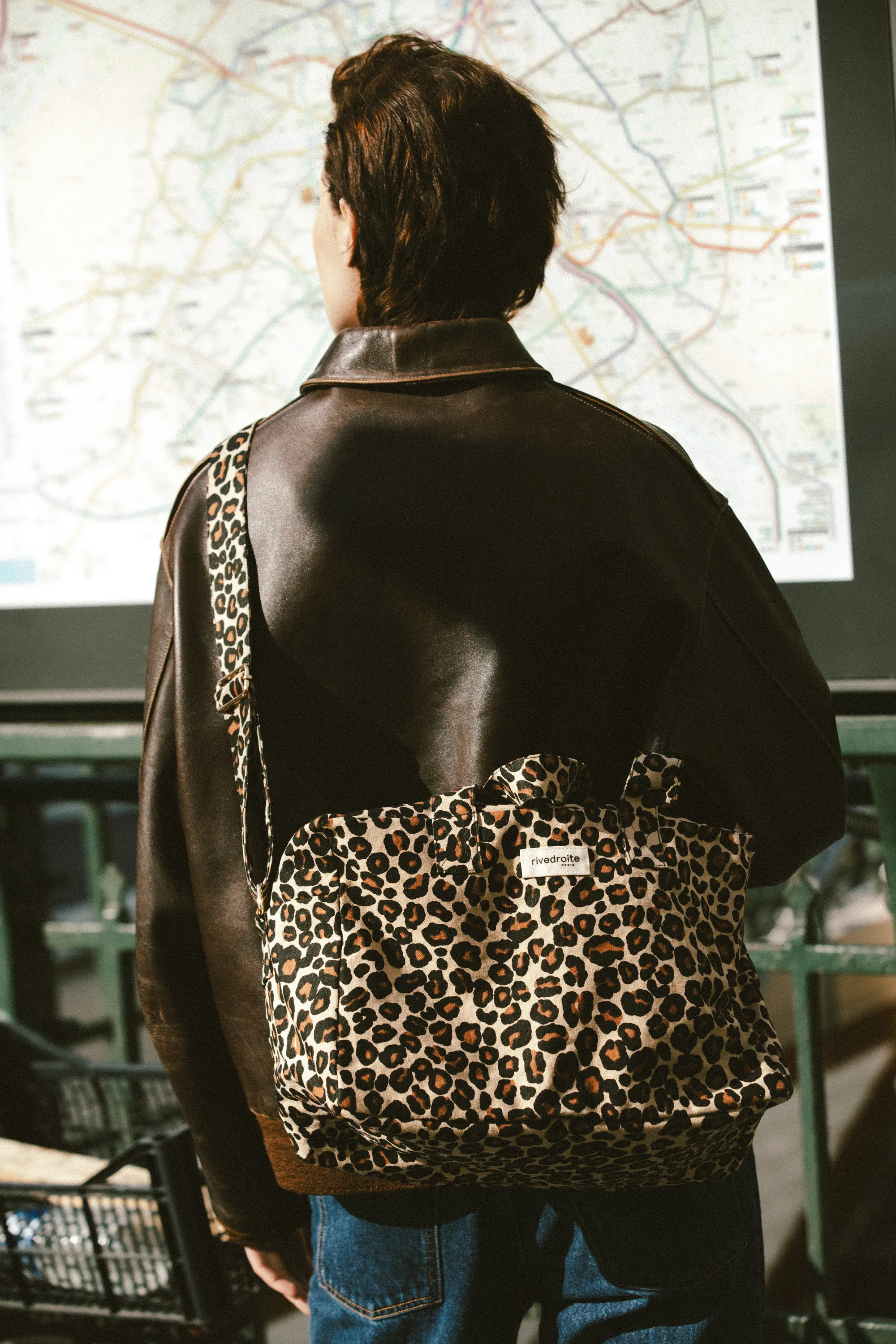 Sauval the city bag - Recycled cotton Leopard Beige sand