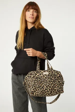 Sauval the city bag - Recycled cotton Leopard Beige sand
