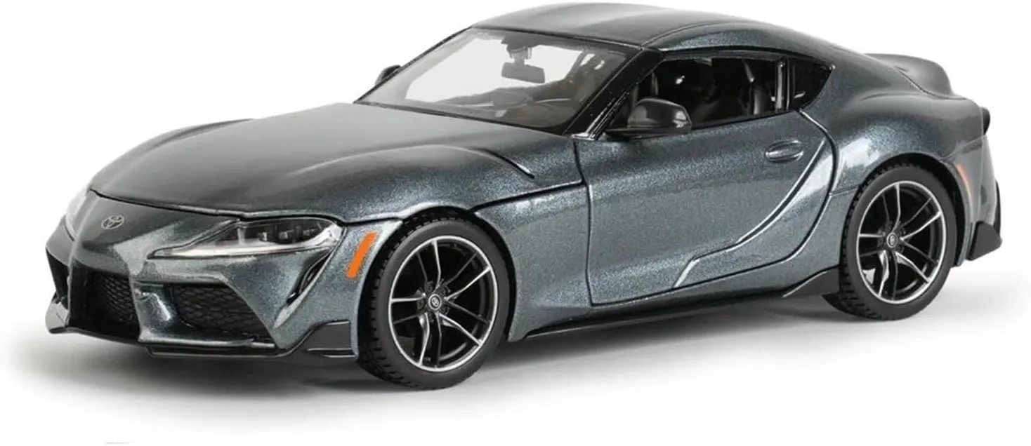 Scale Finished Model Car 1:24 Scale for Toyota GR Supra Alloy Diecast Car Model Exquisite Replica Vehicle Static Display Collector Die-cast Vehicle(Chrome)