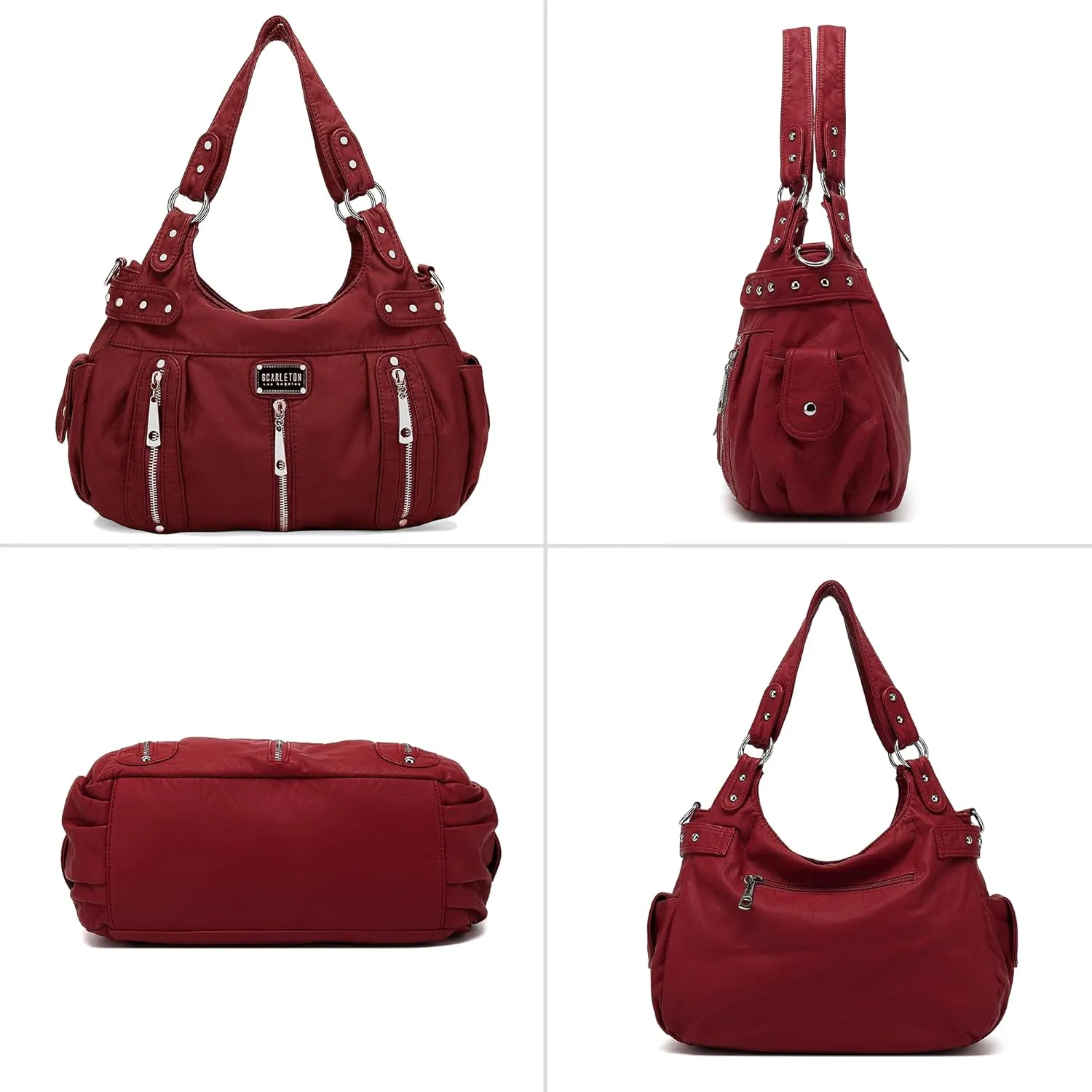 Scarleton Purses for Women Large Hobo Bags Washed Vegan Leather Shoulder Bag Satchel Tote Top Handle Handbags, H1292