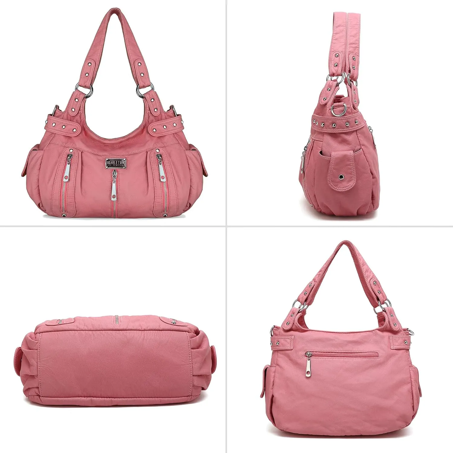 Scarleton Purses for Women Large Hobo Bags Washed Vegan Leather Shoulder Bag Satchel Tote Top Handle Handbags, H1292