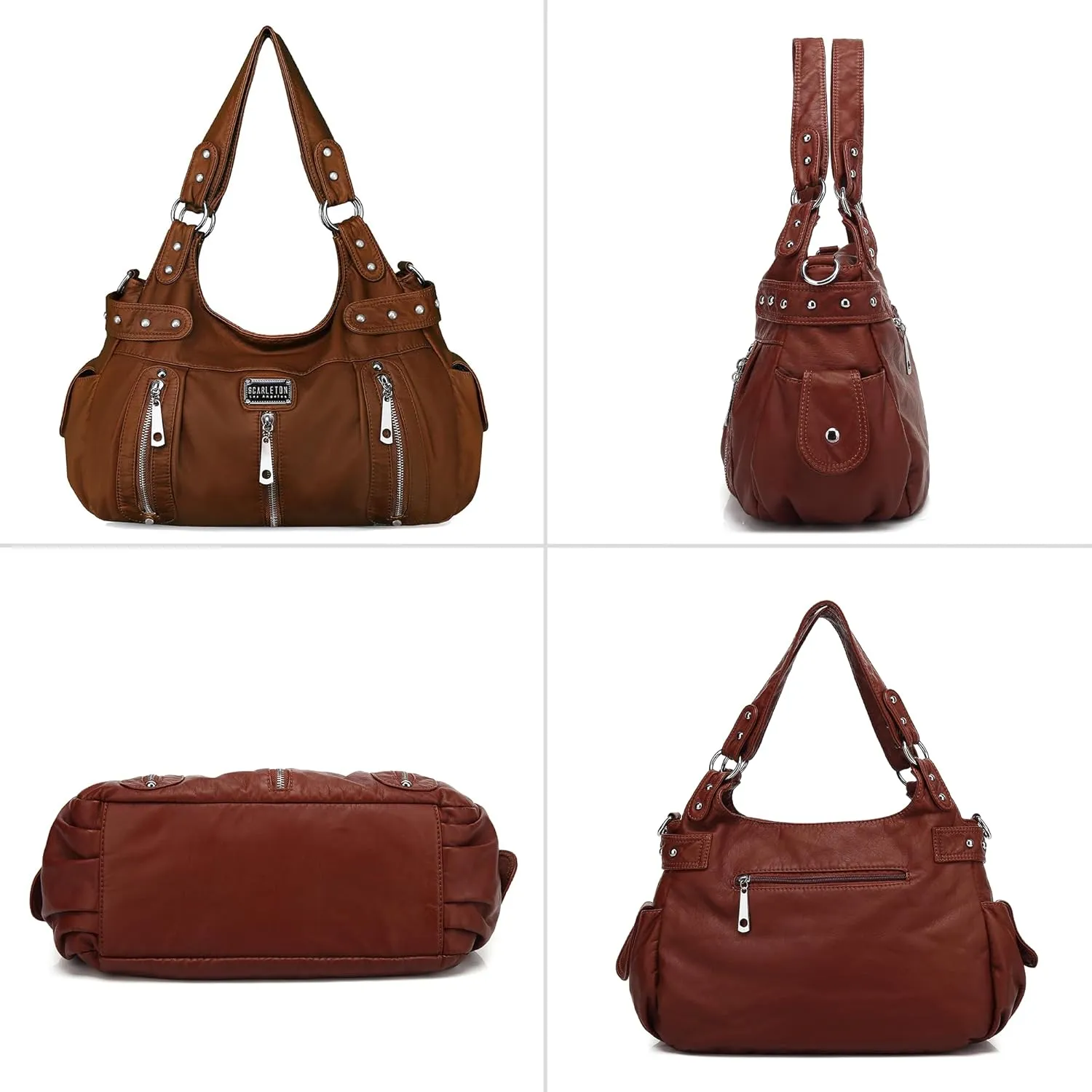 Scarleton Purses for Women Large Hobo Bags Washed Vegan Leather Shoulder Bag Satchel Tote Top Handle Handbags, H1292