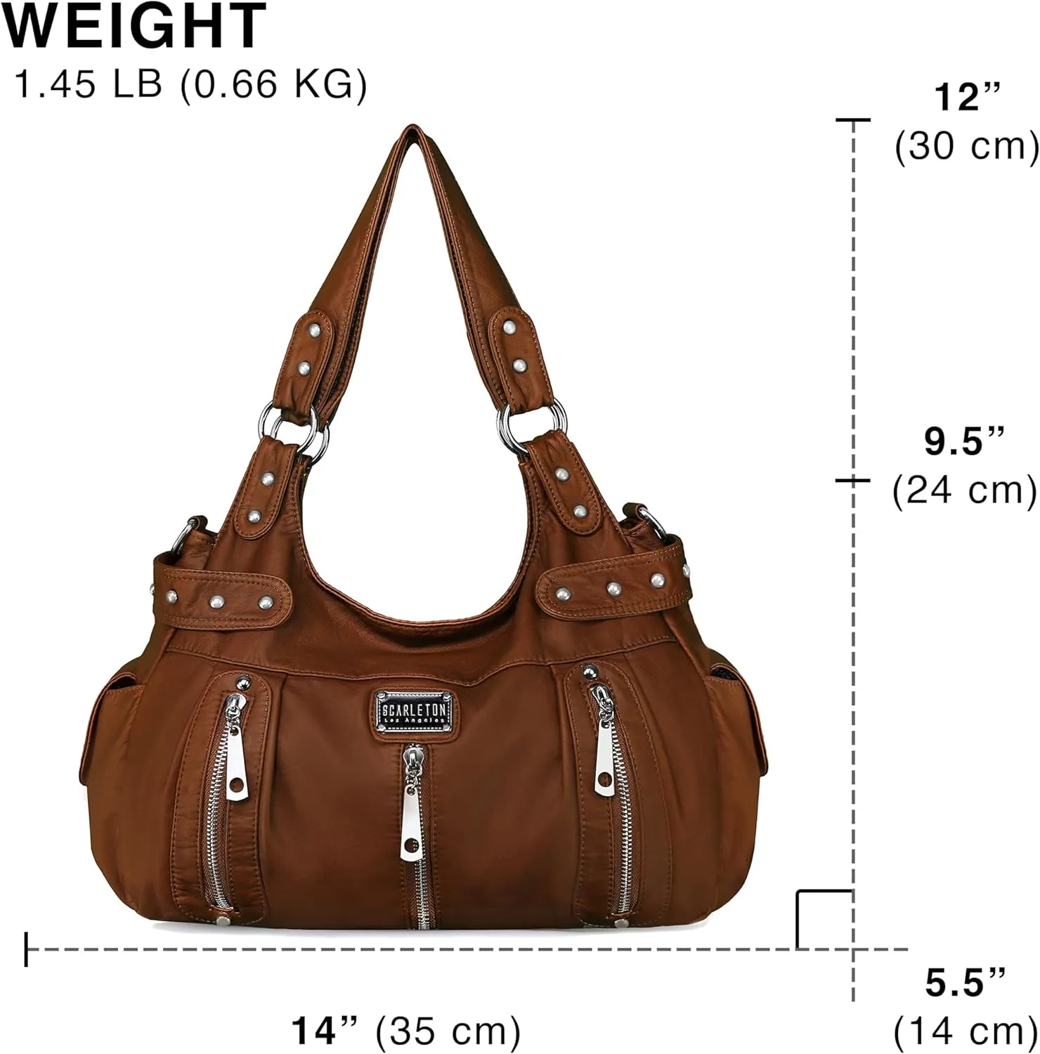 Scarleton Purses for Women Large Hobo Bags Washed Vegan Leather Shoulder Bag Satchel Tote Top Handle Handbags, H1292