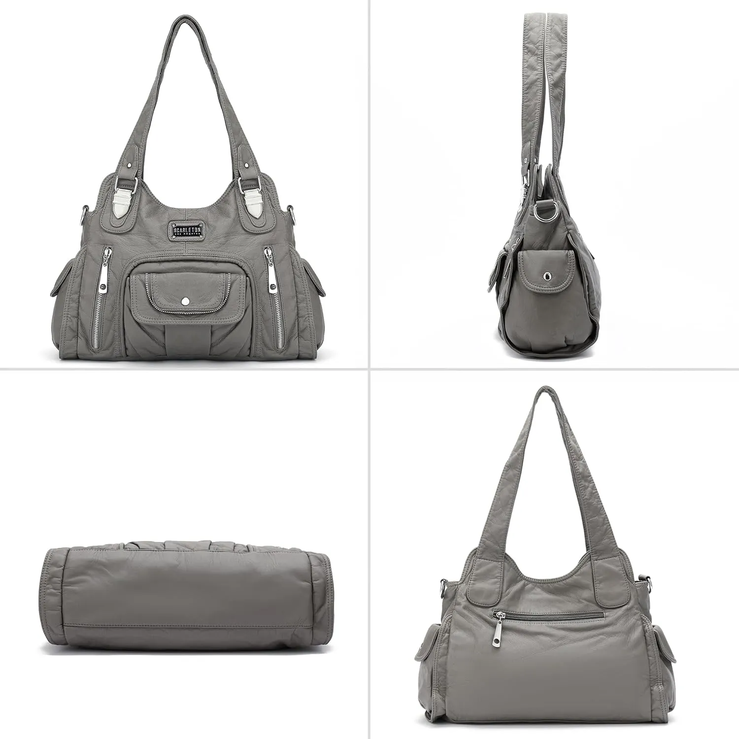 Scarleton Purses for Women Large Hobo Bags Washed Vegan Leather Shoulder Bag Satchel Tote Top Handle Handbags, H1292