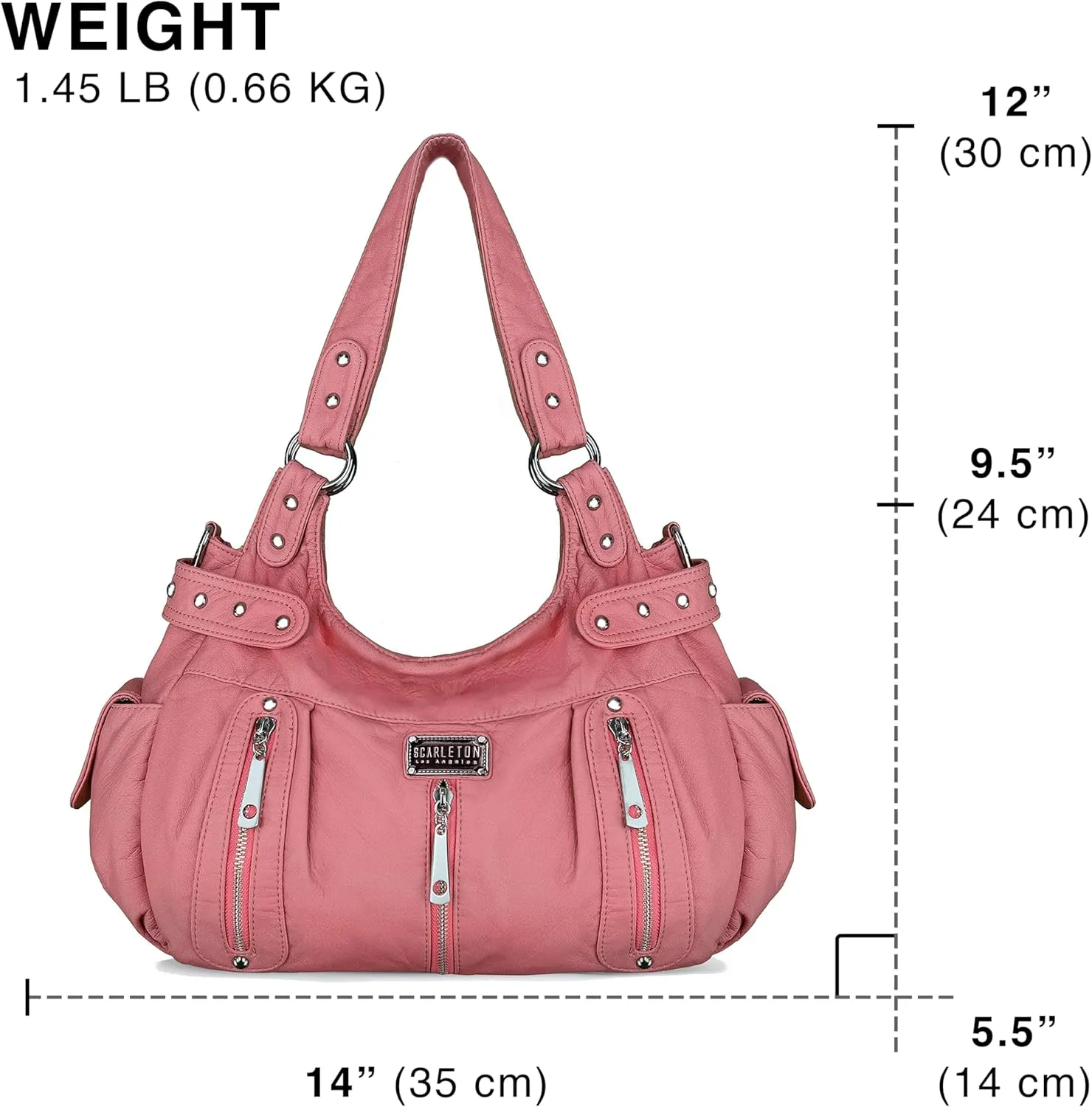 Scarleton Purses for Women Large Hobo Bags Washed Vegan Leather Shoulder Bag Satchel Tote Top Handle Handbags, H1292