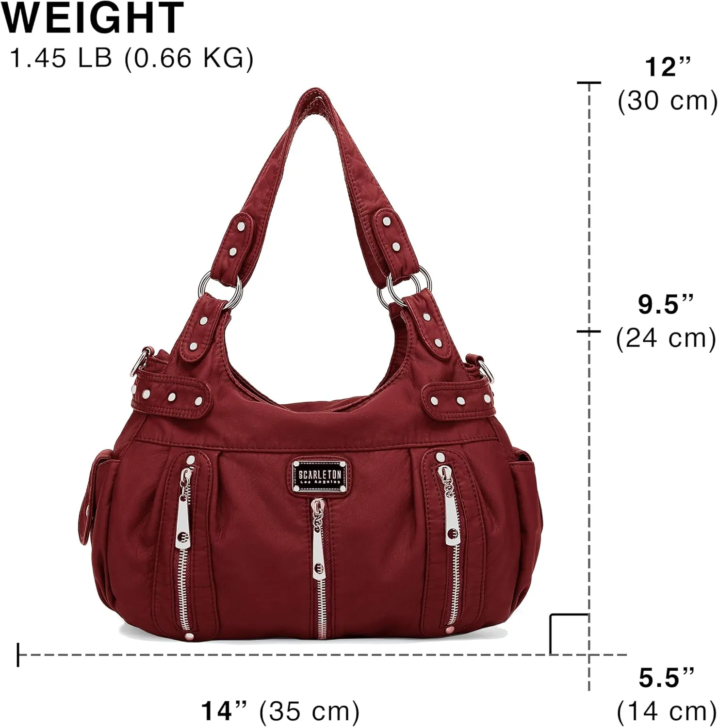 Scarleton Purses for Women Large Hobo Bags Washed Vegan Leather Shoulder Bag Satchel Tote Top Handle Handbags, H1292