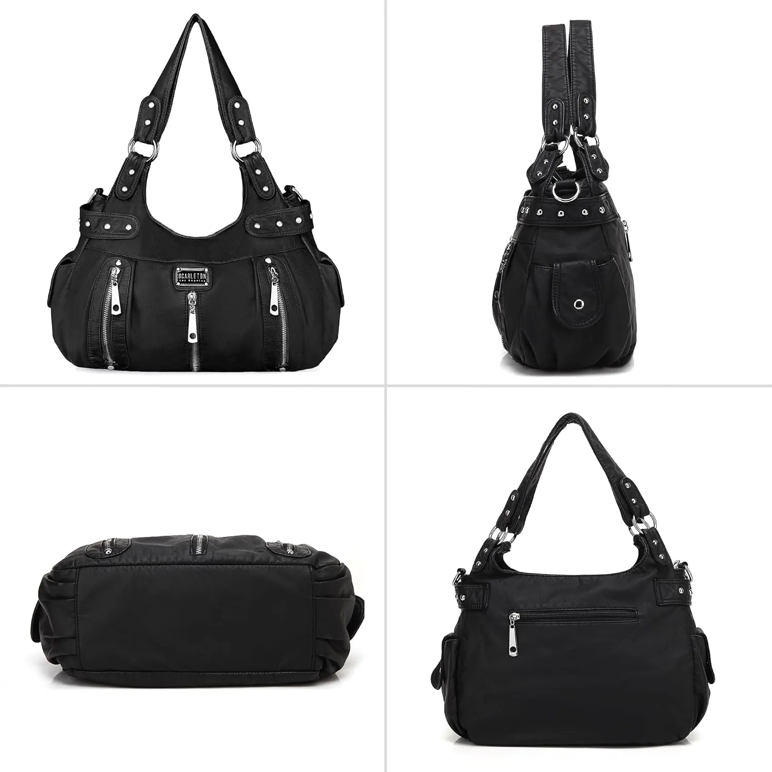 Scarleton Purses for Women Large Hobo Bags Washed Vegan Leather Shoulder Bag Satchel Tote Top Handle Handbags, H1292