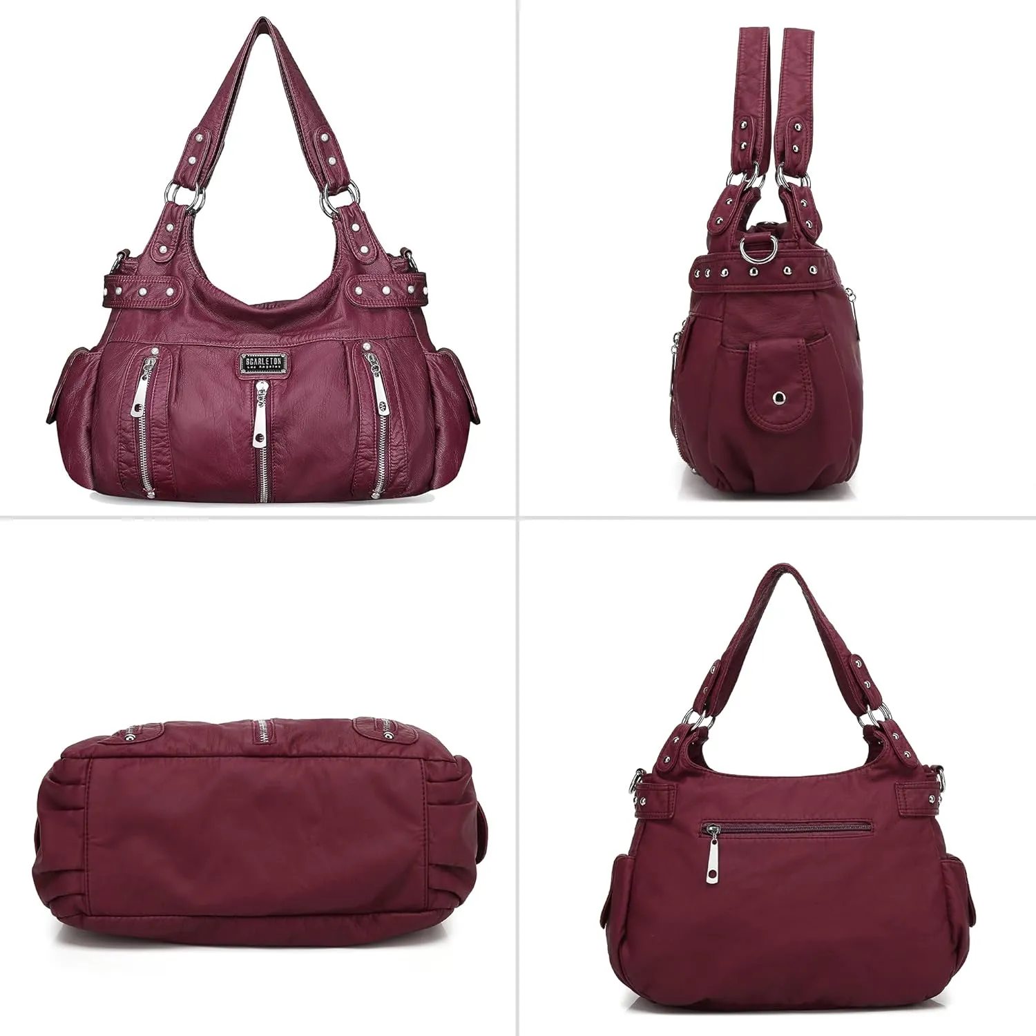 Scarleton Purses for Women Large Hobo Bags Washed Vegan Leather Shoulder Bag Satchel Tote Top Handle Handbags, H1292