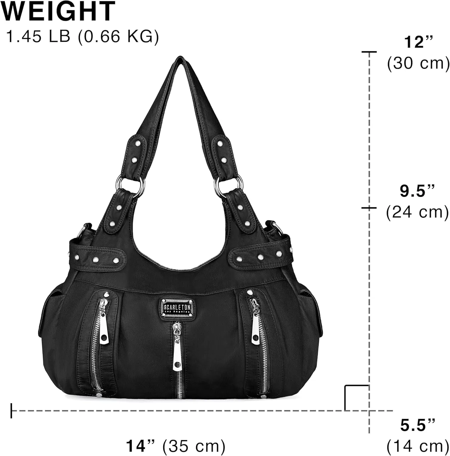 Scarleton Purses for Women Large Hobo Bags Washed Vegan Leather Shoulder Bag Satchel Tote Top Handle Handbags, H1292