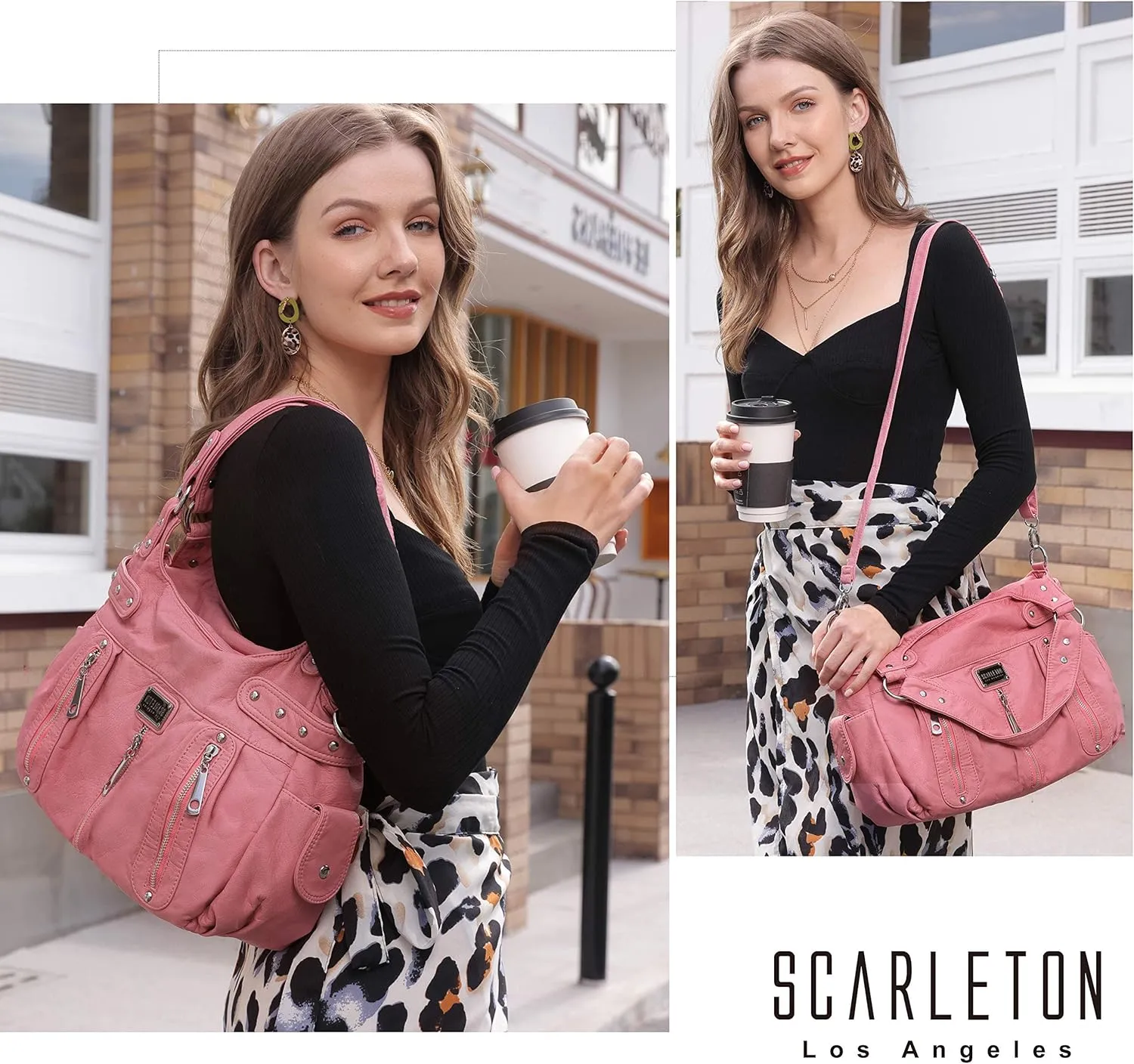 Scarleton Purses for Women Large Hobo Bags Washed Vegan Leather Shoulder Bag Satchel Tote Top Handle Handbags, H1292