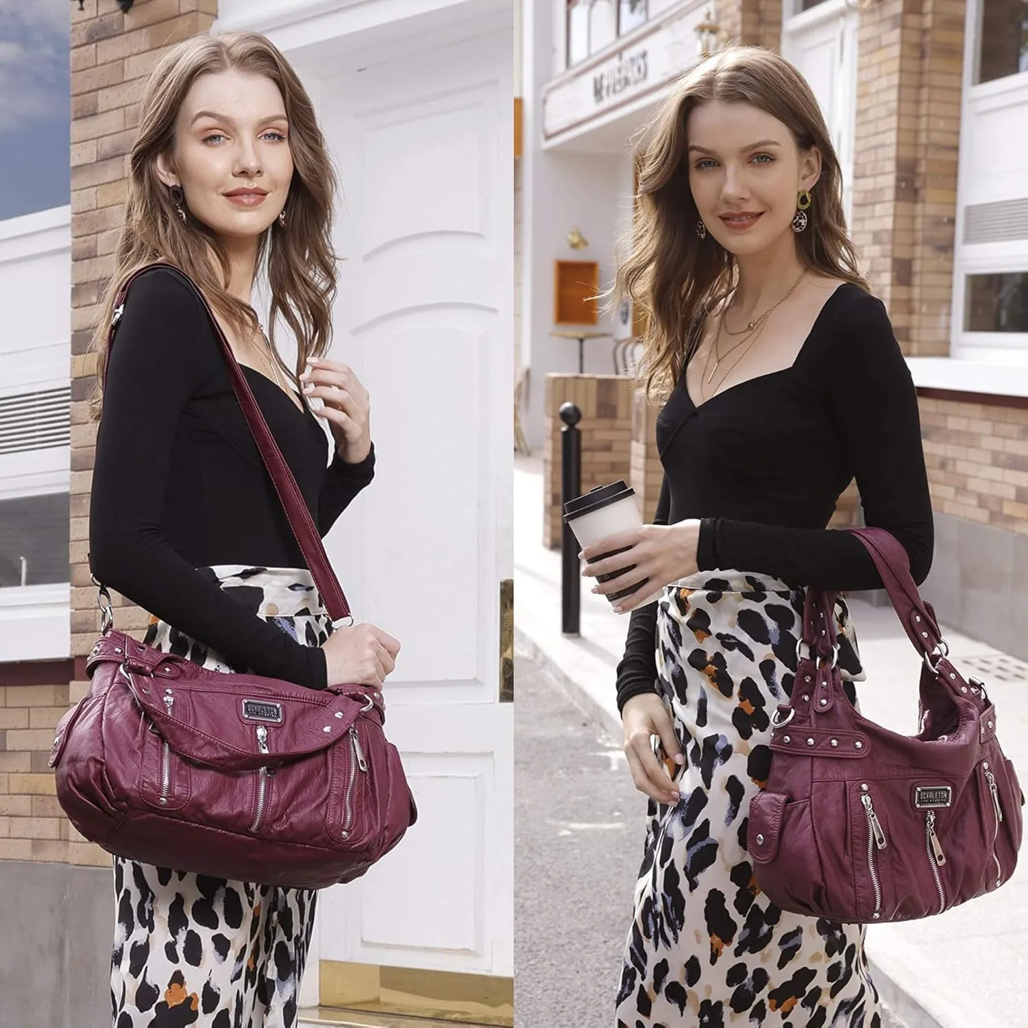 Scarleton Purses for Women Large Hobo Bags Washed Vegan Leather Shoulder Bag Satchel Tote Top Handle Handbags, H1292