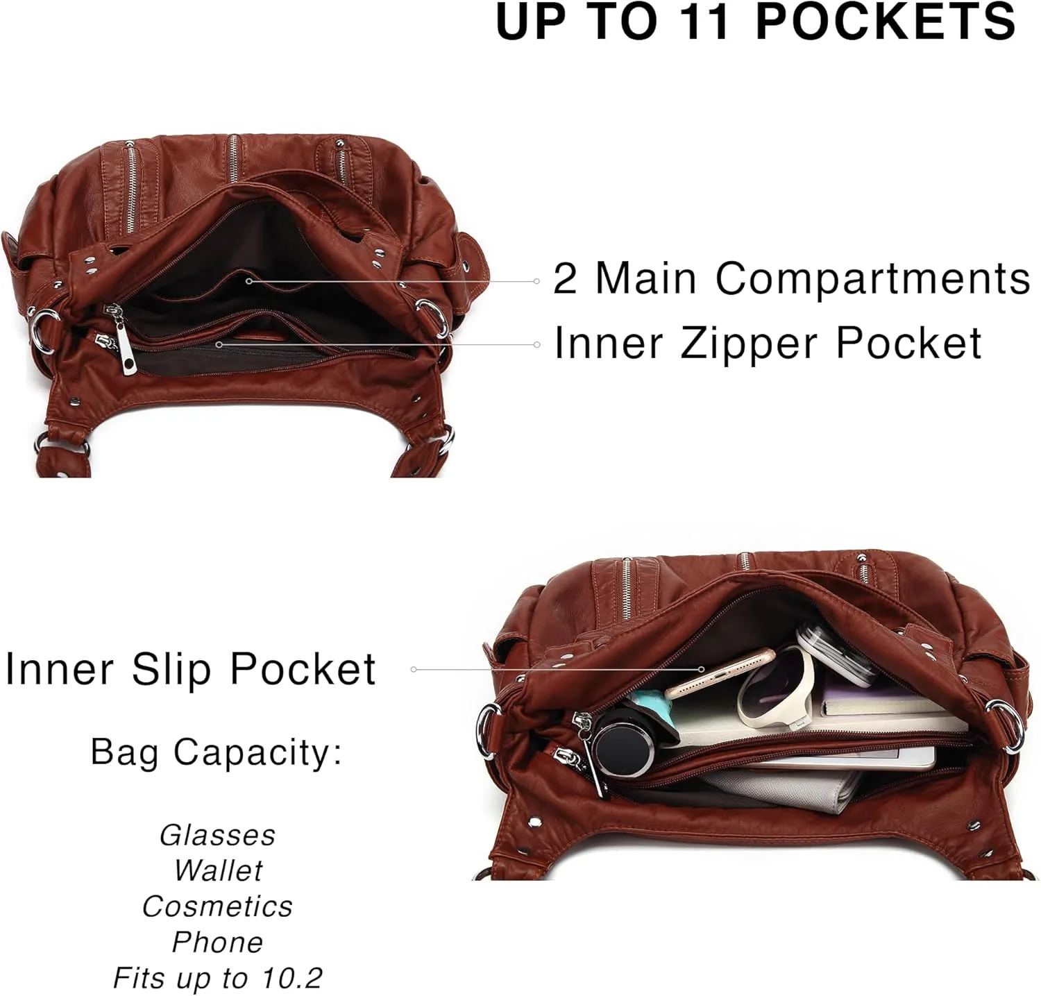 Scarleton Purses for Women Large Hobo Bags Washed Vegan Leather Shoulder Bag Satchel Tote Top Handle Handbags, H1292
