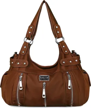 Scarleton Purses for Women Large Hobo Bags Washed Vegan Leather Shoulder Bag Satchel Tote Top Handle Handbags, H1292