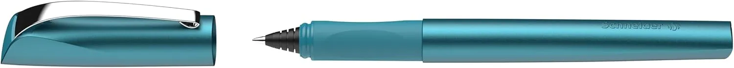 Schneider Ceod Shiny 186257 Rollerball Pen (Right and Left-Handed Users, Line Width M, Includes Ink Cartridge Royal Blue) Teal