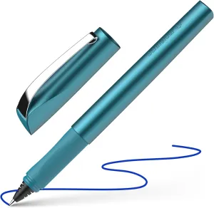 Schneider Ceod Shiny 186257 Rollerball Pen (Right and Left-Handed Users, Line Width M, Includes Ink Cartridge Royal Blue) Teal