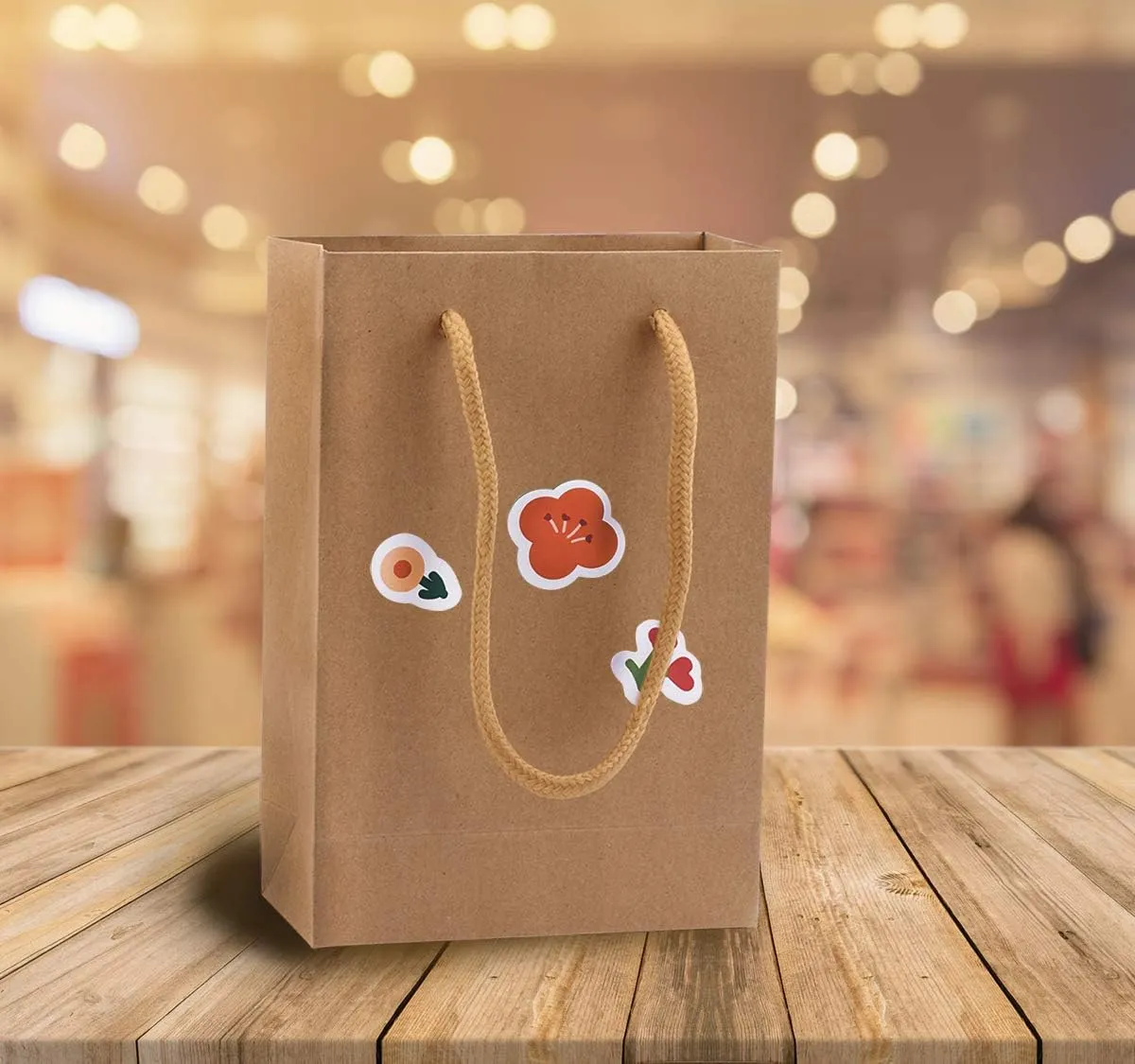 Sdootjewelry Kraft Paper Bags, Bulk Set of 50 Small Brown Gift Bags - Heavy Duty Matte Tote with Handles, 5.1 x 2.4 x 7.5 in