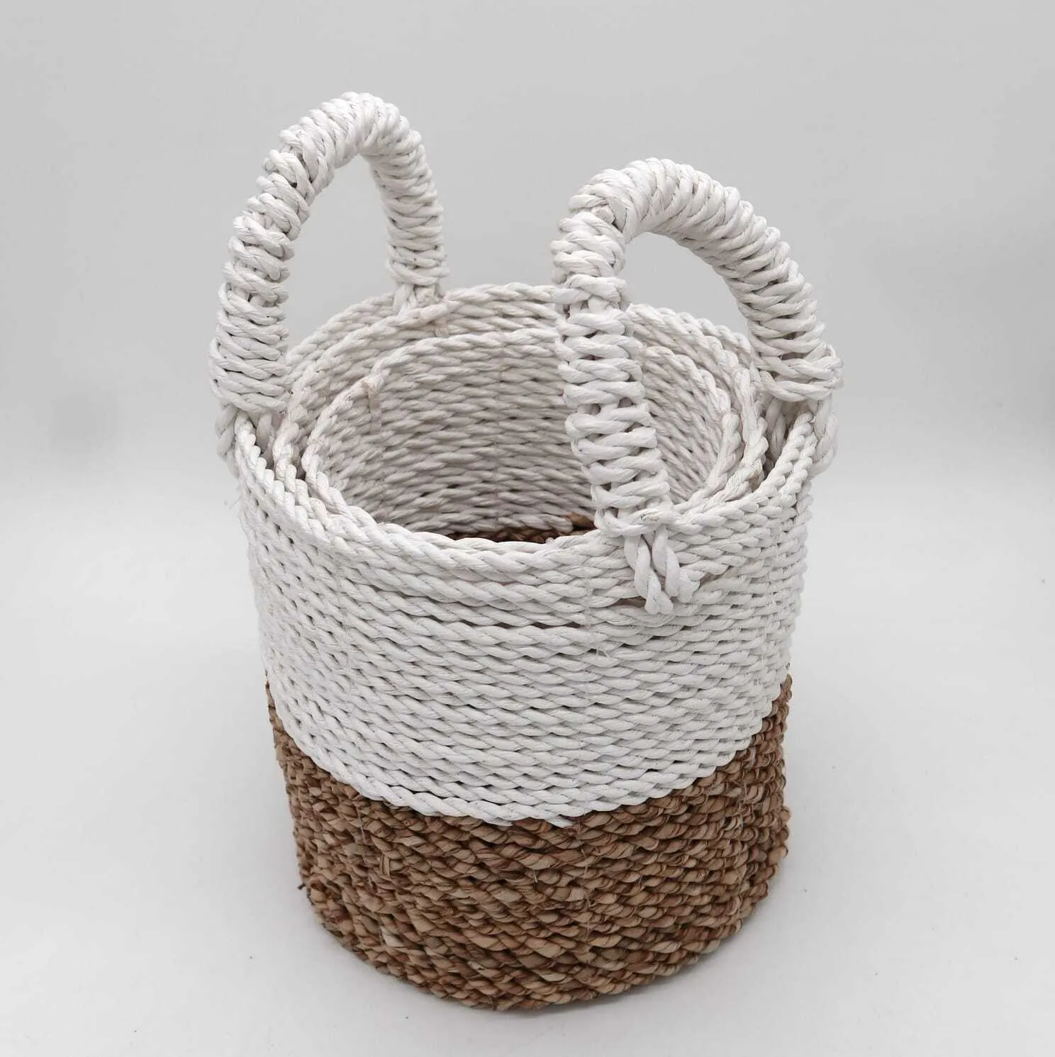 Seagrass Basket Set - Natural White - Per case: 1 Piece