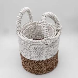 Seagrass Basket Set - Natural White - Per case: 1 Piece