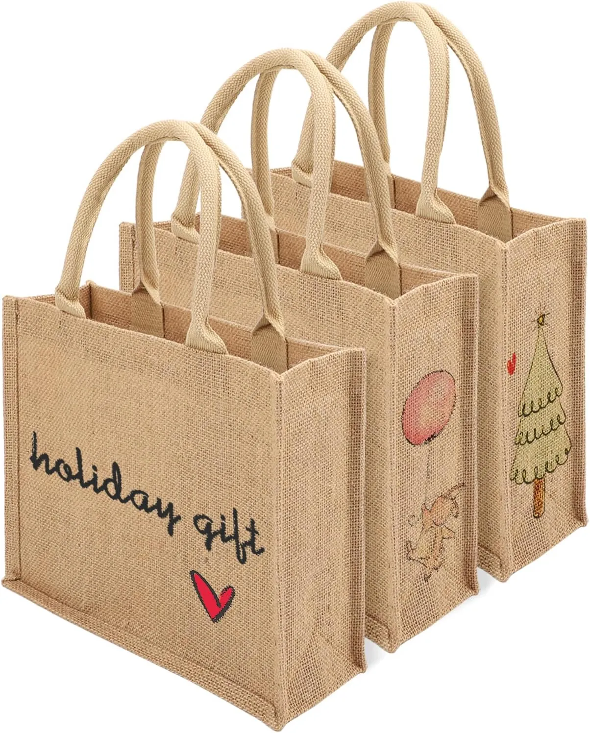 Segarty Tote Bags, 12 Pack Small Burlap Jute Bag Reusable Canvas Gift Favors Bag with handles Blank Tote Bulk for Bridesmaid Wedding, Women Grocery Shopping, Bachelorette Party, Beach Trip, DIY