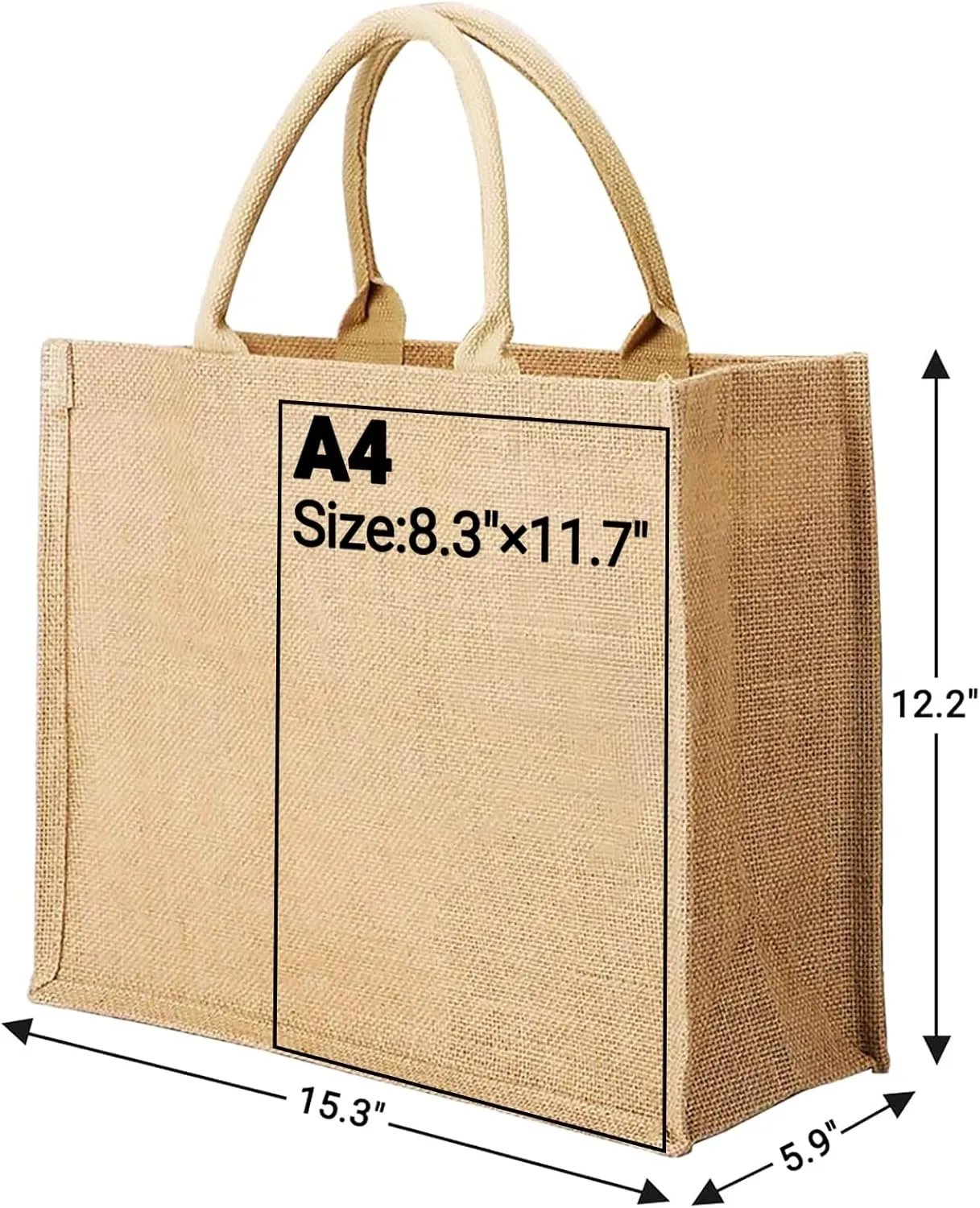 Segarty Tote Bags, 6 Pack Large Burlap Reusable Jute Canvas Gift Favors Bag with handles Blank Tote Bulk for Bridesmaid Wedding, Women Market Grocery Shopping, Bachelorette Party, Beach Trip, DIY