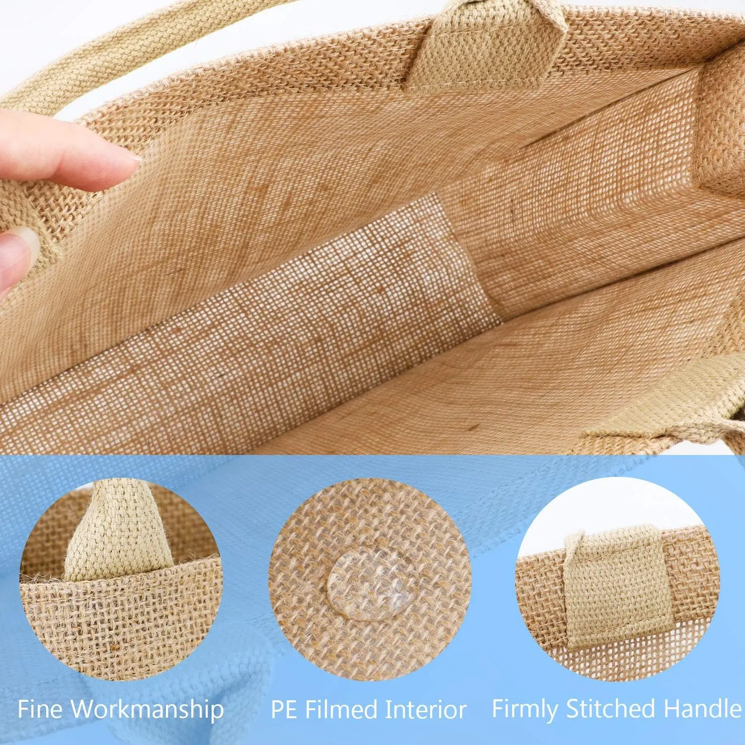 Segarty Tote Bags, 6 Pack Small Burlap Jute Reusable Canvas Gift Favors Bag with handles Blank Tote Bulk for Bridesmaid Wedding, Women Market Grocery Shopping, Bachelorette Party, Beach Trip, DIY