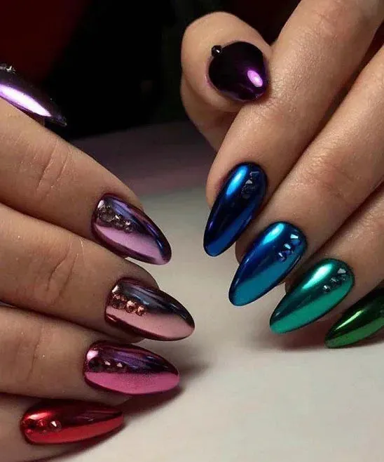 Set of 12 Nail Chrome Powder Pigments
