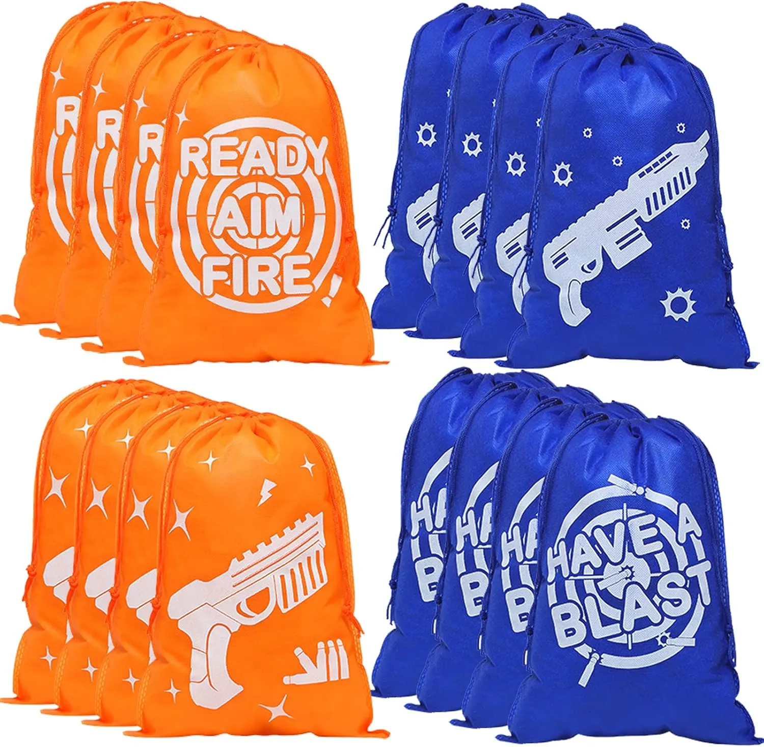 Shappy Dart Battle Party Supplies Bags Party Goody Treat Drawstring Bags Reusable Cloth Wars Birthday Favors for Gun Target Theme Birthday Supplies Favors(classic Style,16 Pack)